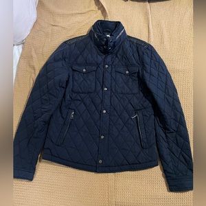 Zara Man Navy Blue Quilted Jacket
